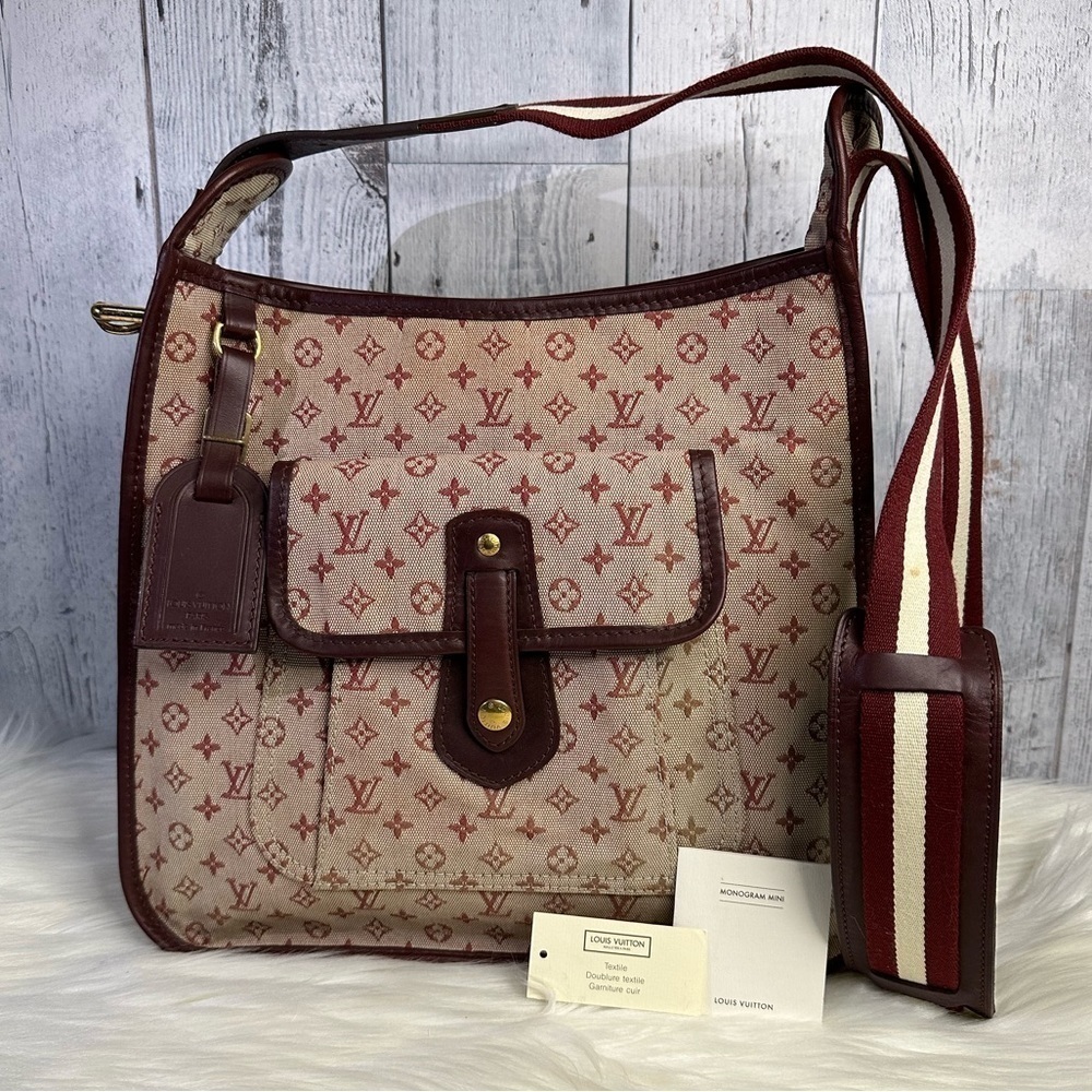 LOUIS VUITTON mini lin crossbody bag in burgundy